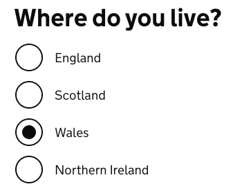 Selected radio button