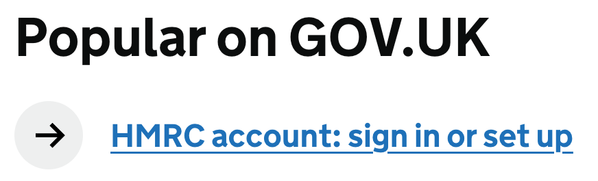 Large black GOV.UK style heading on a white background with a dark blue link