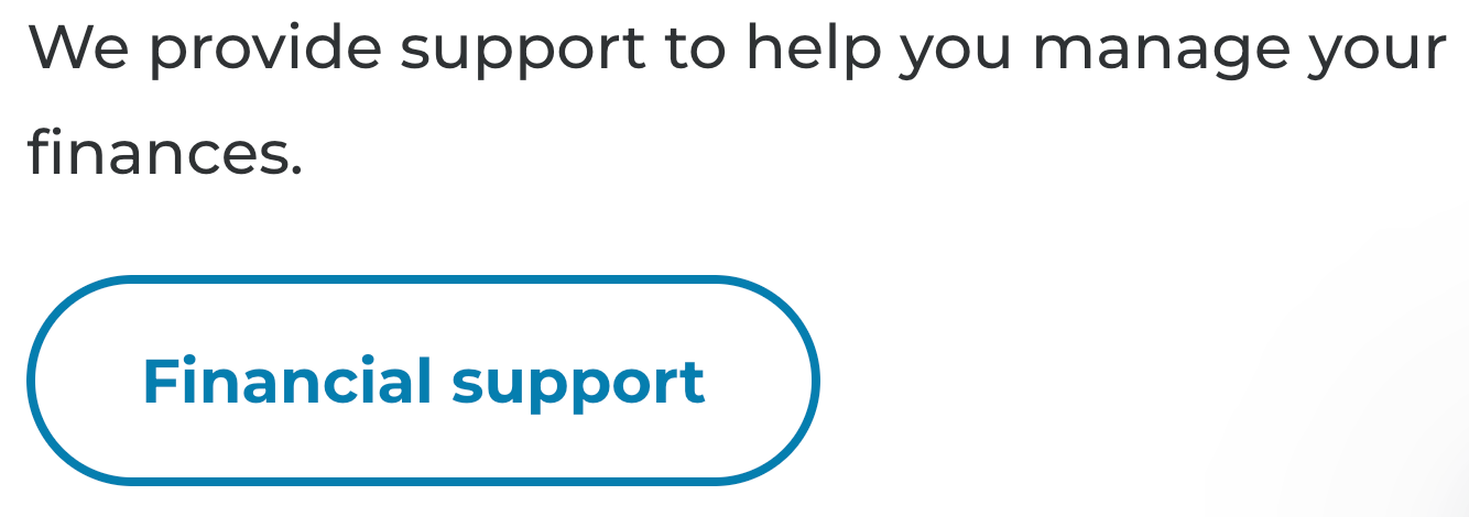 A "Financial support" link after a paragraph of text.